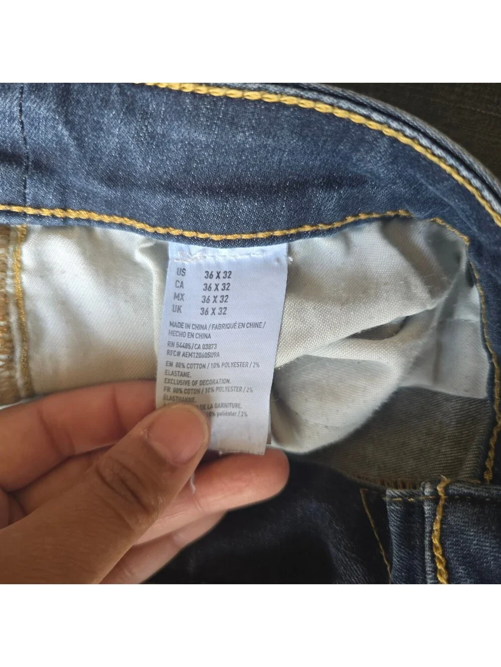 American Eagle Mens Jeans 34x32 Dark Wash Straight Stretch Denim